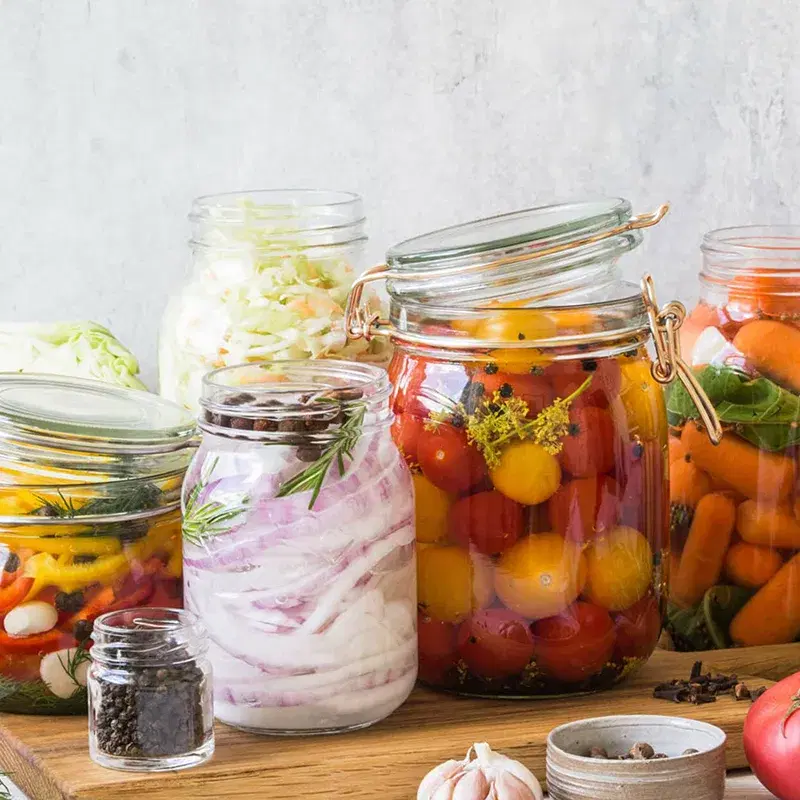 Glass Jar with Rose Gold Clip Top (2L) image 2