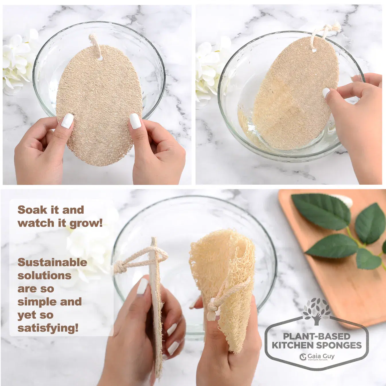 Natural Loofah Sponge Pack image 3