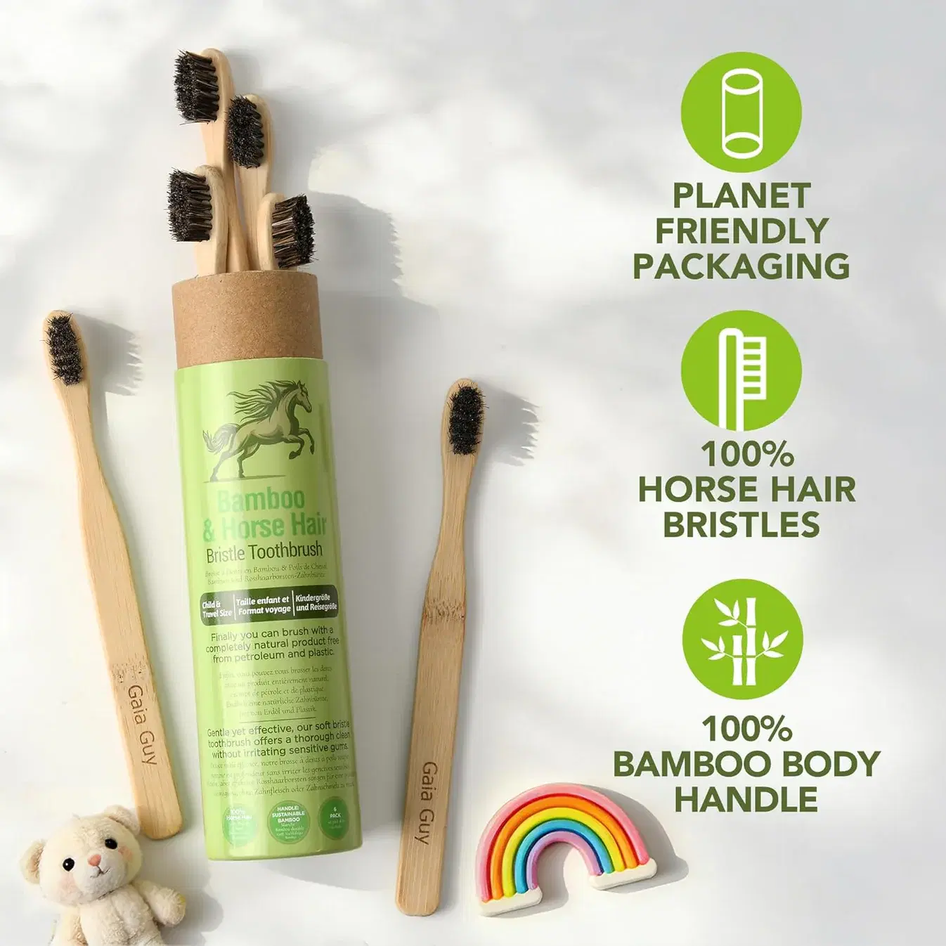 Small Bamboo Horse Hair Toothbrush image 4