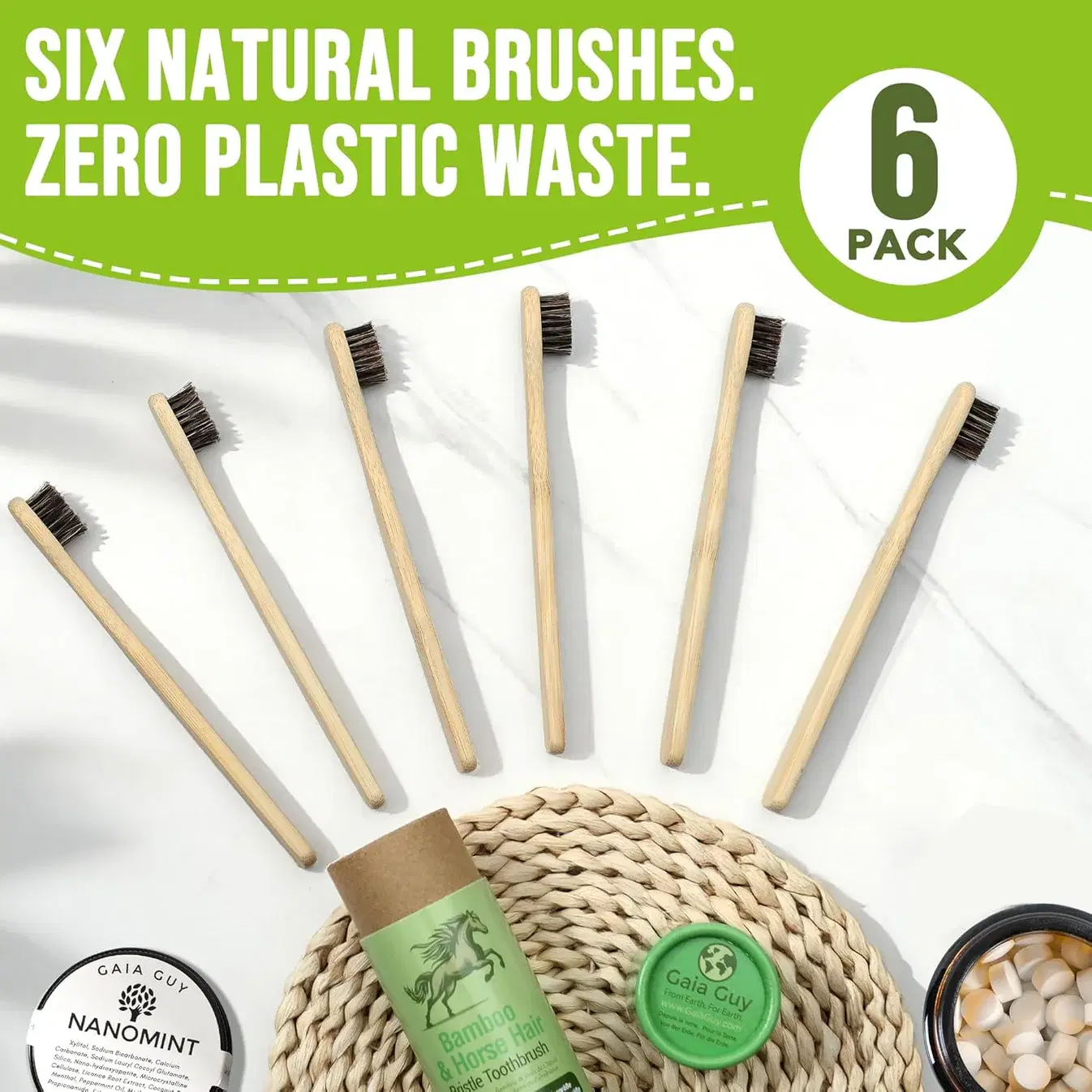 Small Bamboo Horse Hair Toothbrush image 3