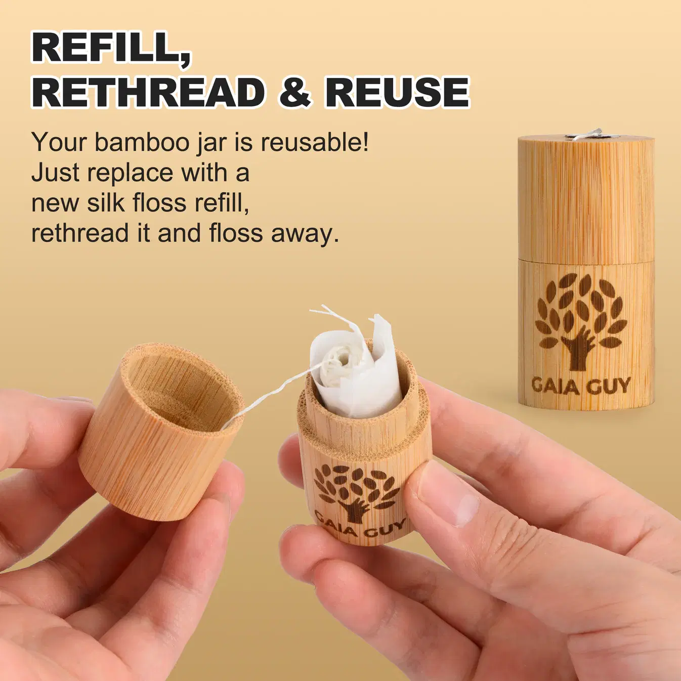 Natural Unflavored Silk Dental Floss image 3