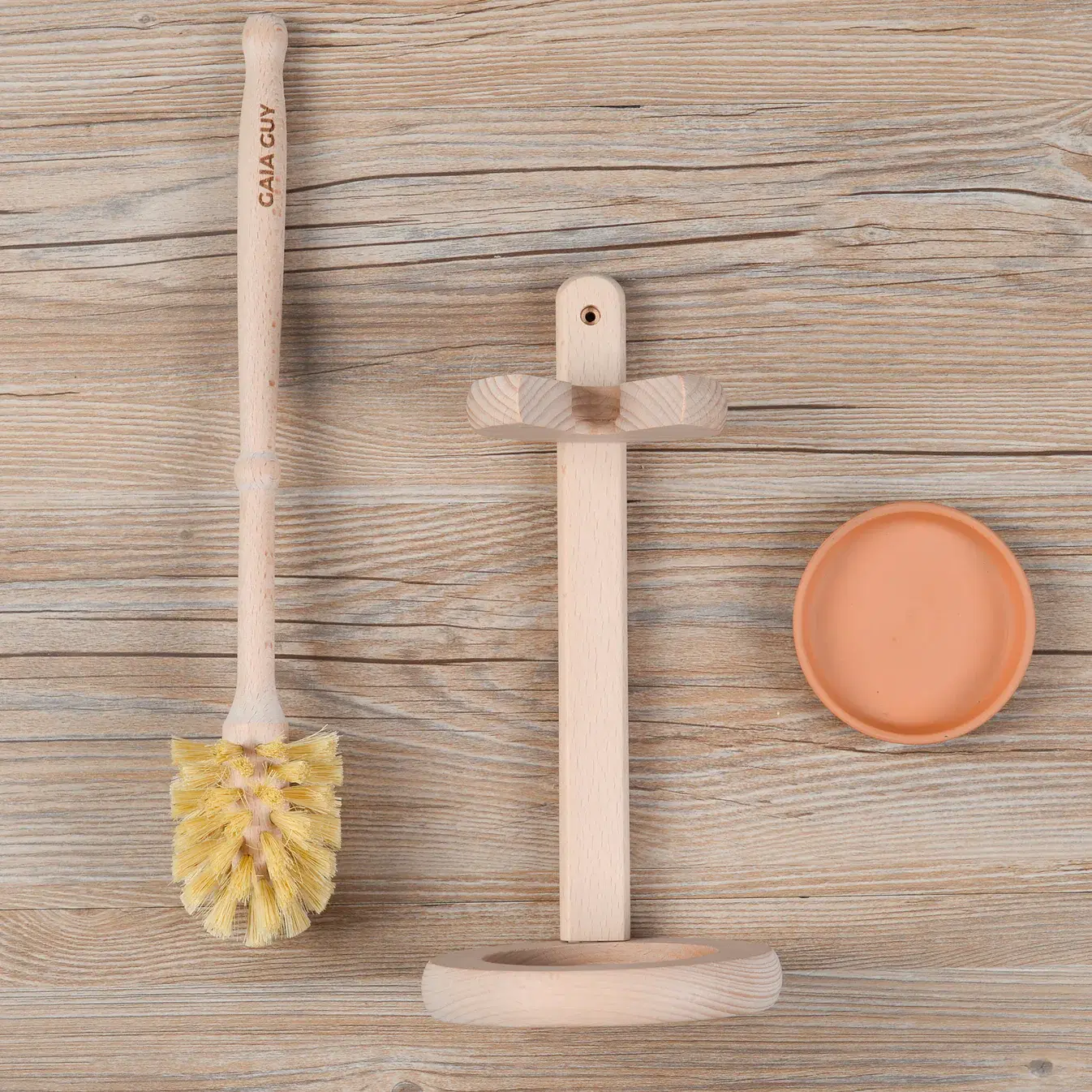 Beech Wood Toilet Brush with Stand image 5