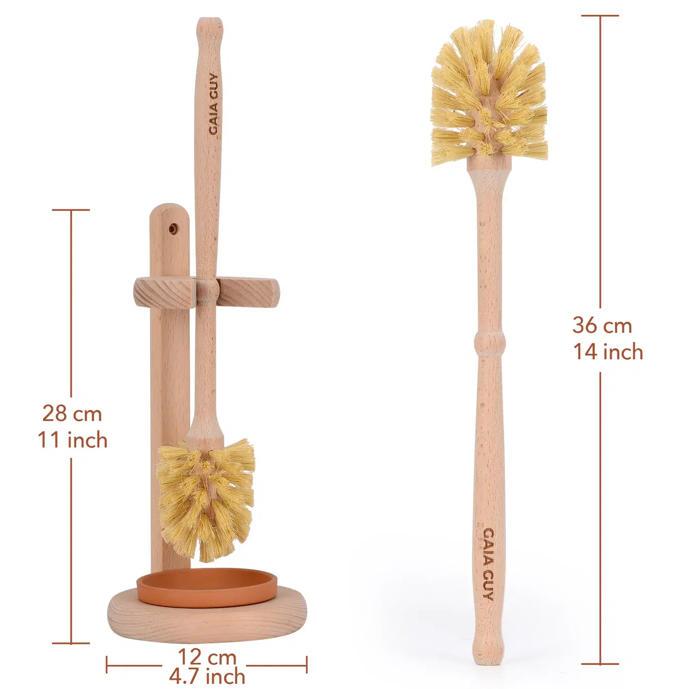 Beech Wood Toilet Brush with Stand image 4
